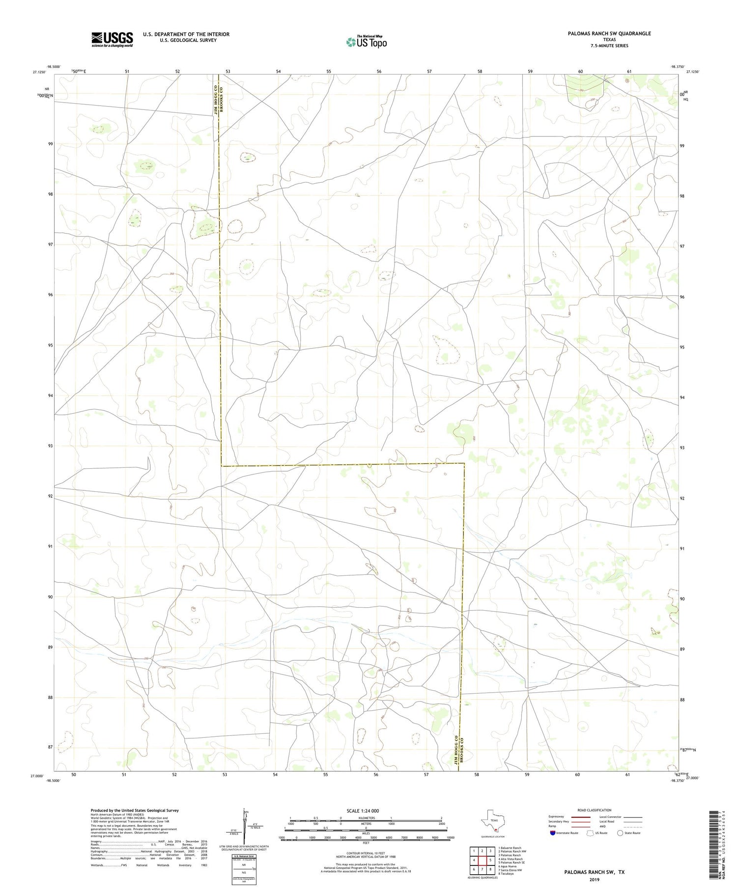 Palomas Ranch SW Texas US Topo Map Image