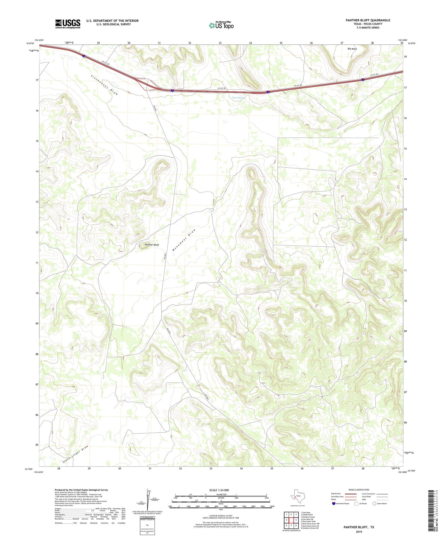Panther Bluff Texas US Topo Map Image