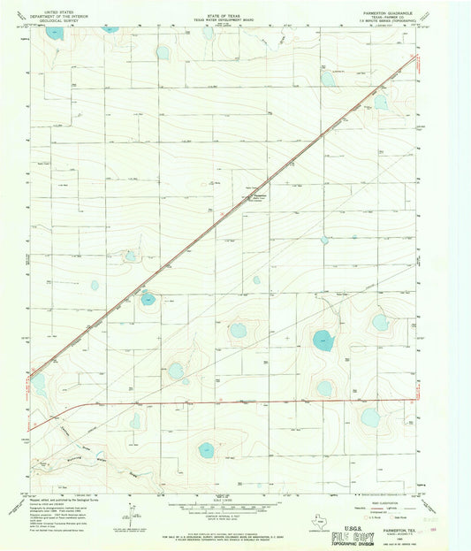 Classic USGS Parmerton Texas 7.5'x7.5' Topo Map Image