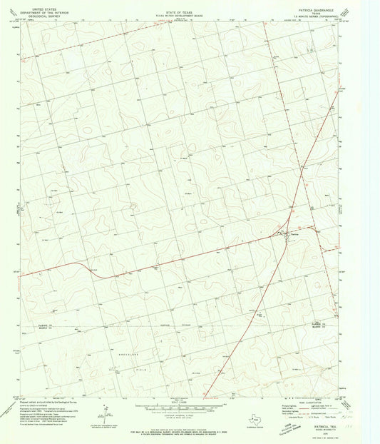 Classic USGS Patricia Texas 7.5'x7.5' Topo Map Image