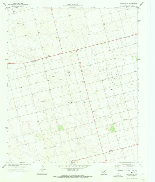 Classic USGS Patricia NE Texas 7.5'x7.5' Topo Map Image