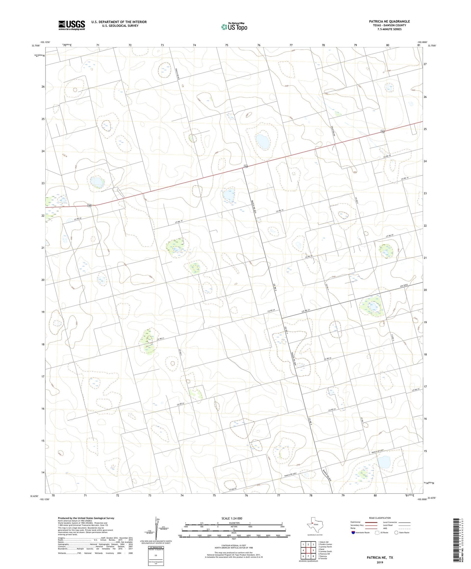 Patricia NE Texas US Topo Map Image