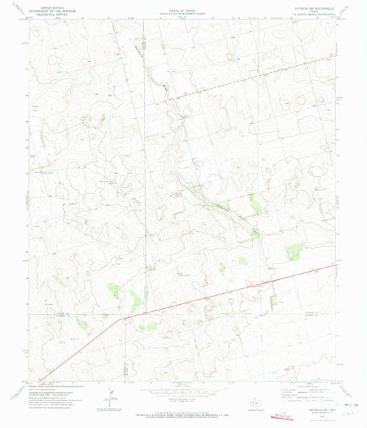Classic USGS Patricia SW Texas 7.5'x7.5' Topo Map Image