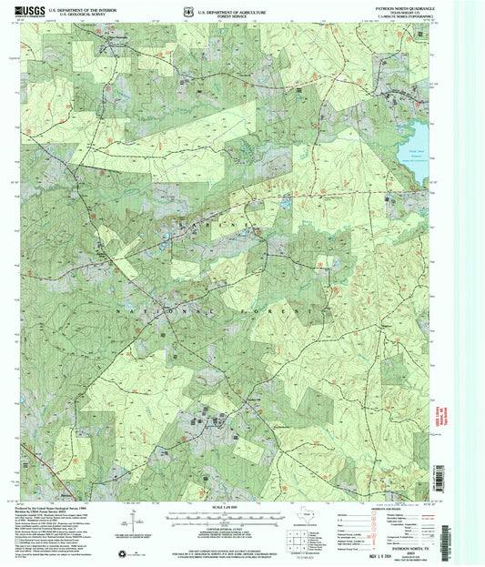 Classic USGS Patroon North Texas 7.5'x7.5' Topo Map Image