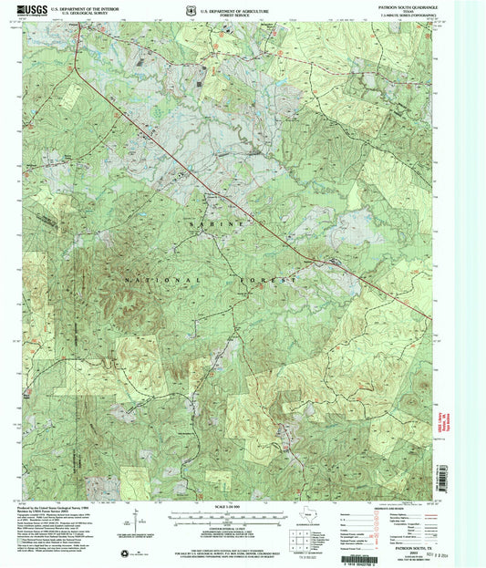 Classic USGS Patroon South Texas 7.5'x7.5' Topo Map Image