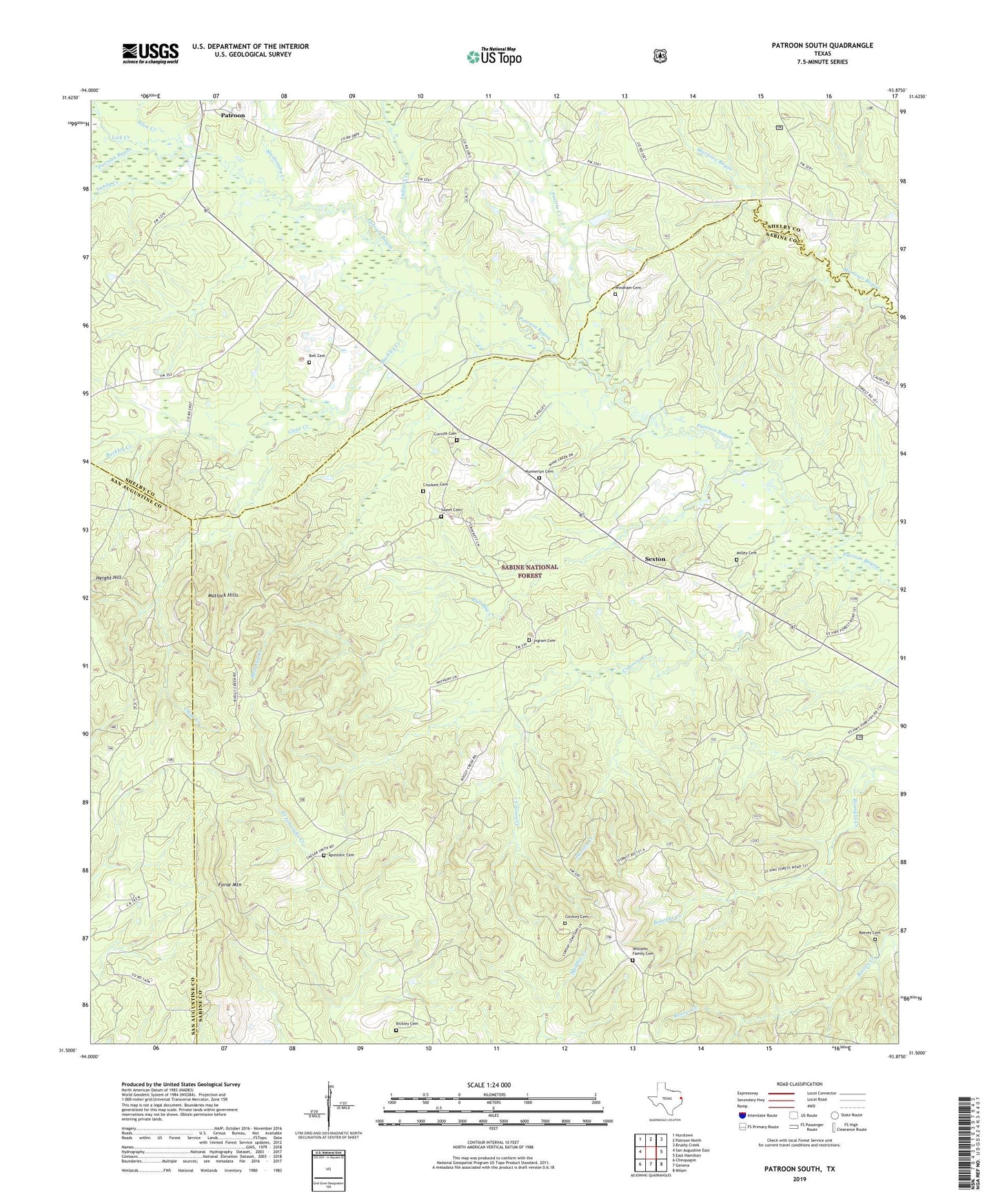 Patroon South Texas US Topo Map Image