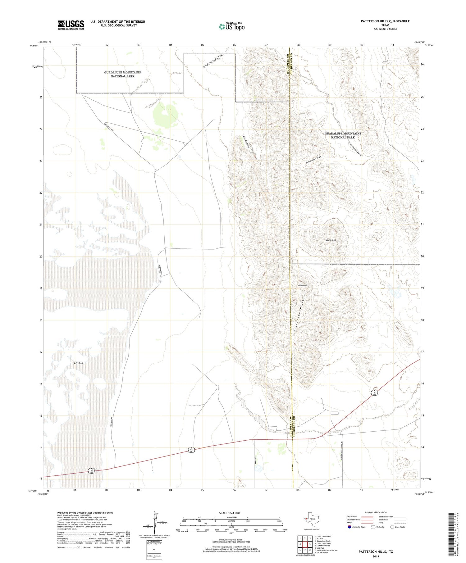 Patterson Hills Texas US Topo Map Image