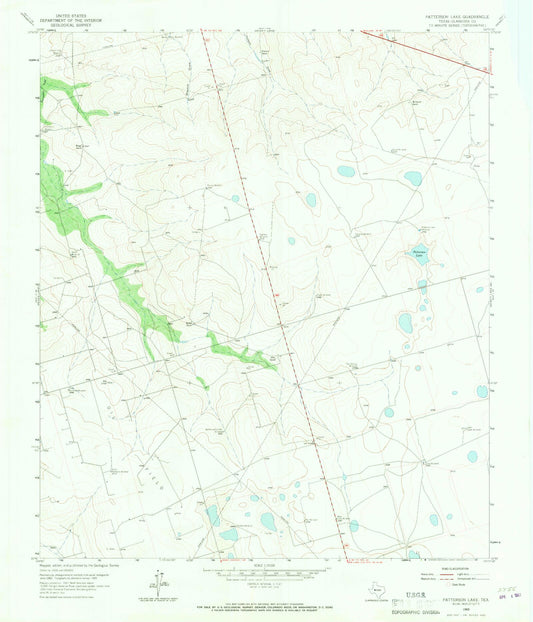 Classic USGS Patterson Lake Texas 7.5'x7.5' Topo Map Image
