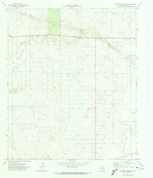 Classic USGS Paynes Corner NW Texas 7.5'x7.5' Topo Map Image