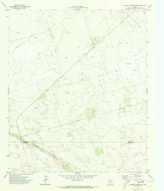 Classic USGS Paynes Corner SE Texas 7.5'x7.5' Topo Map Image