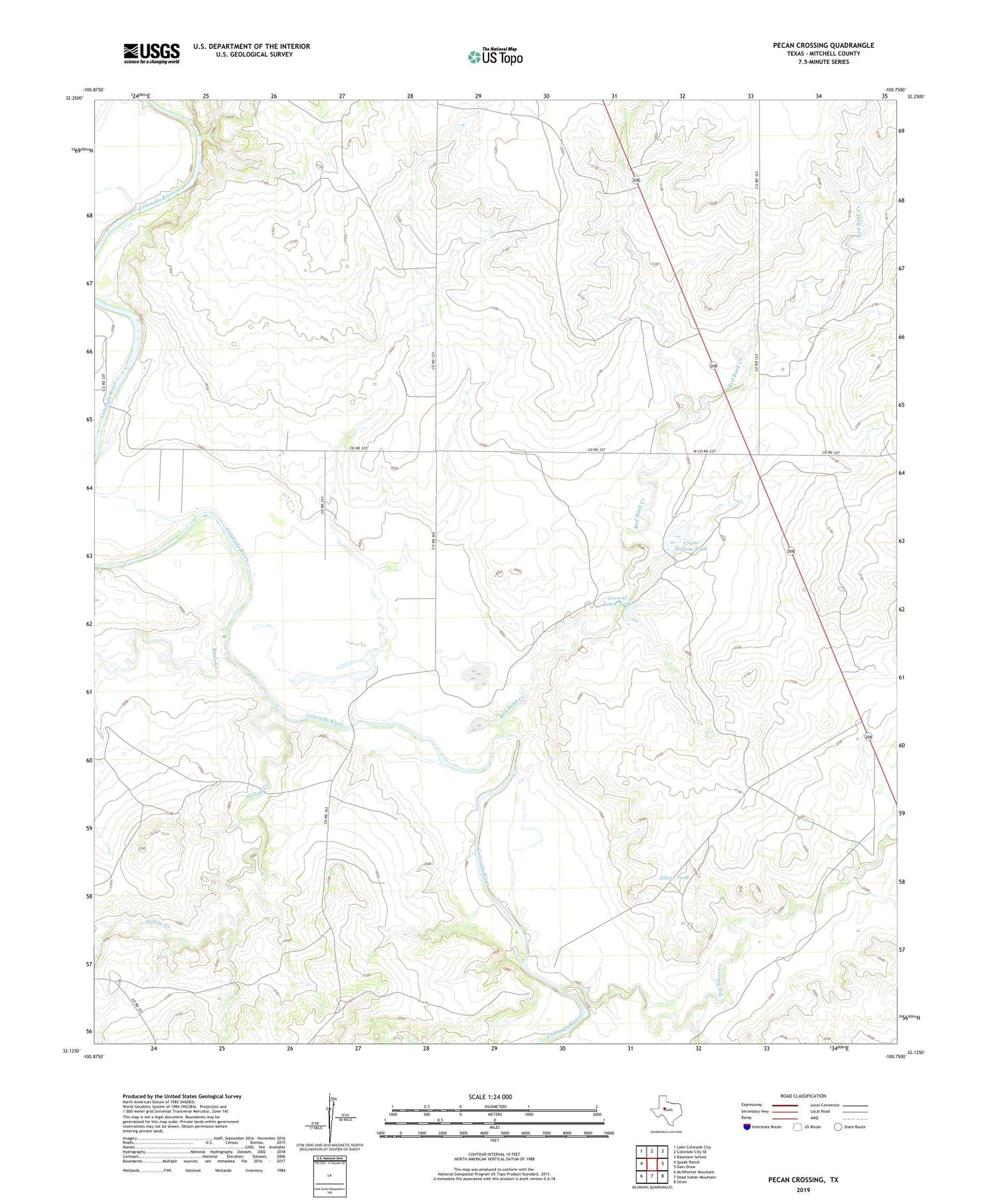 Pecan Crossing Texas US Topo Map Image