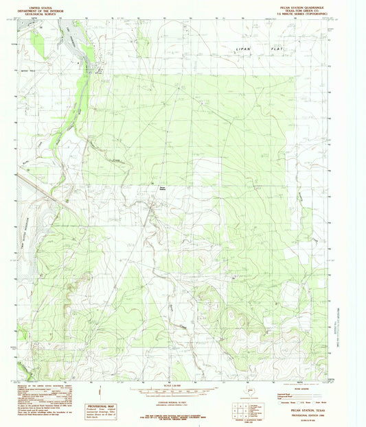 Classic USGS Pecan Station Texas 7.5'x7.5' Topo Map Image