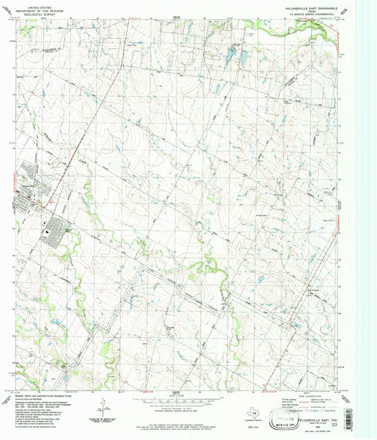 Classic USGS Pflugerville East Texas 7.5'x7.5' Topo Map Image
