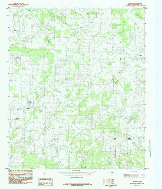 Classic USGS Phalba Texas 7.5'x7.5' Topo Map Image