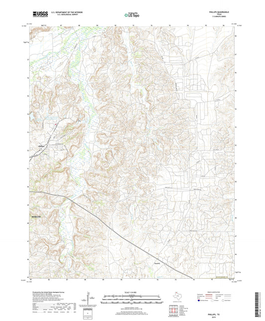 Phillips Texas US Topo Map Image