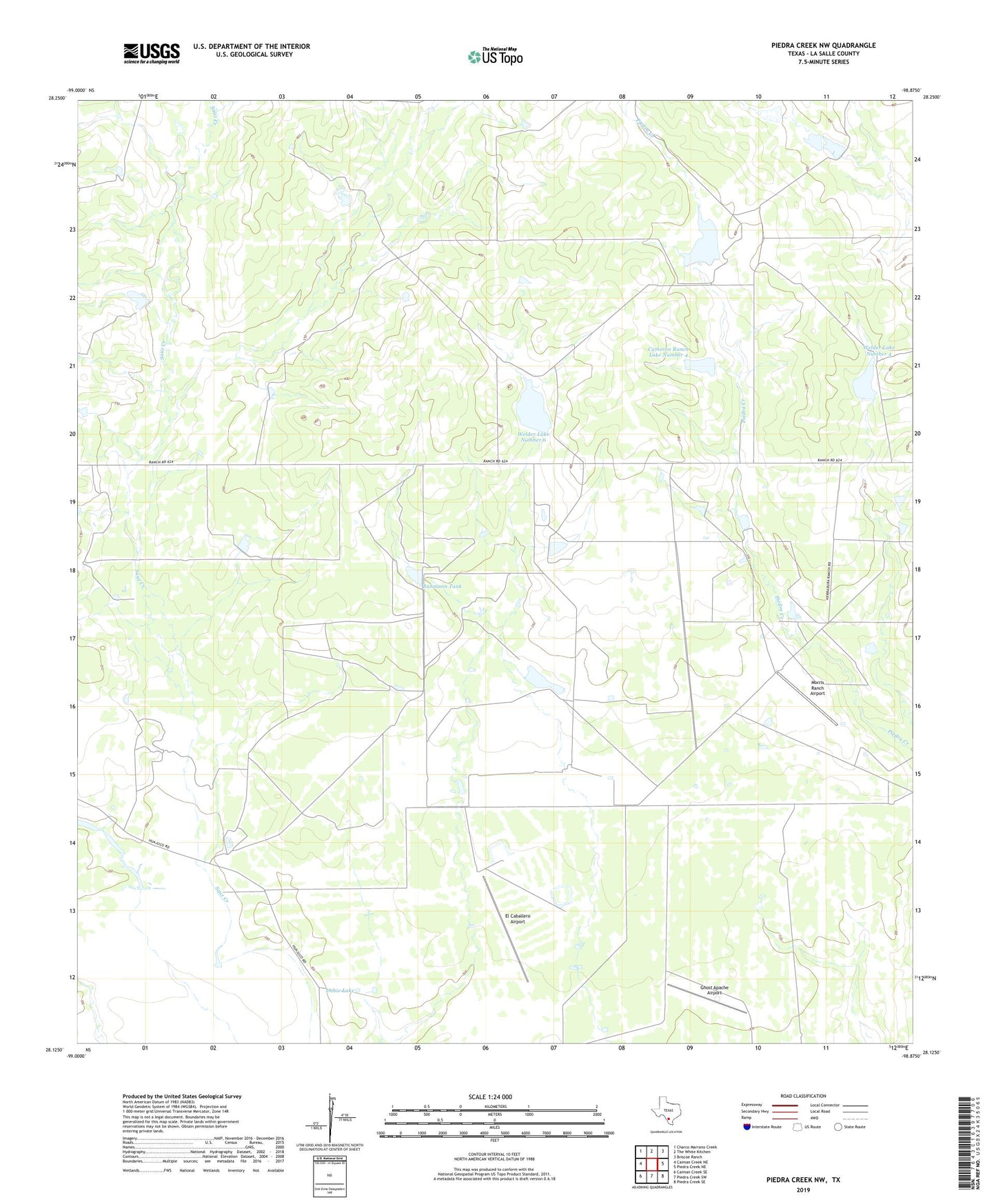 Piedra Creek NW Texas US Topo Map Image
