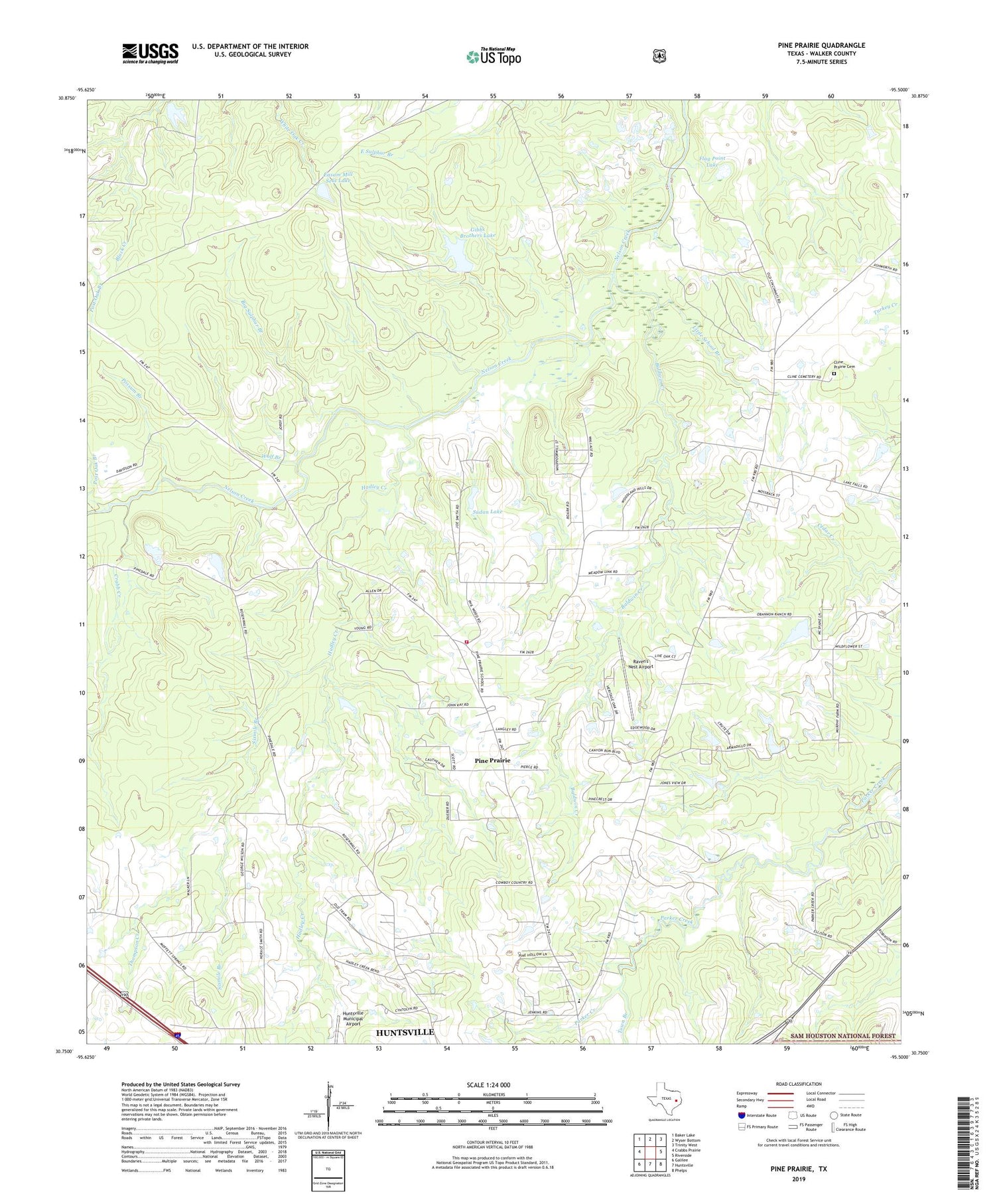 Pine Prairie Texas US Topo Map Image