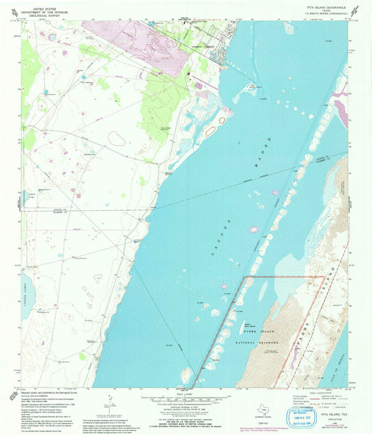 Classic USGS Pita Island Texas 7.5'x7.5' Topo Map Image