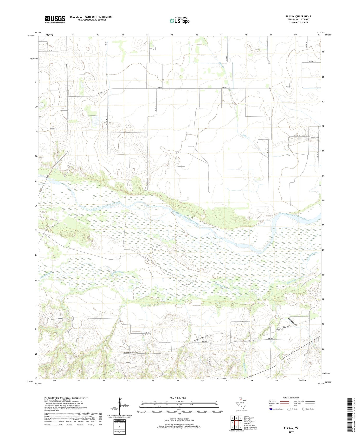 Plaska Texas US Topo Map Image