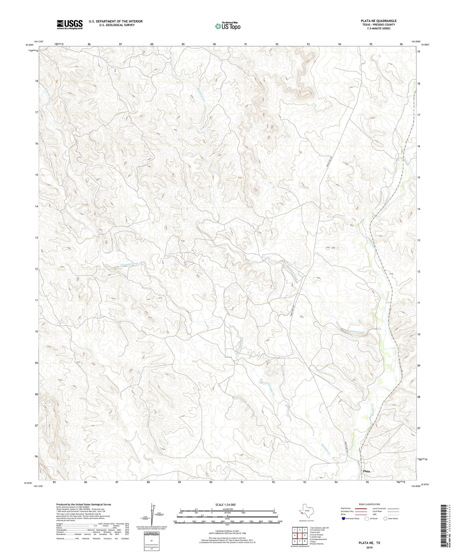 Plata NE Texas US Topo Map Image