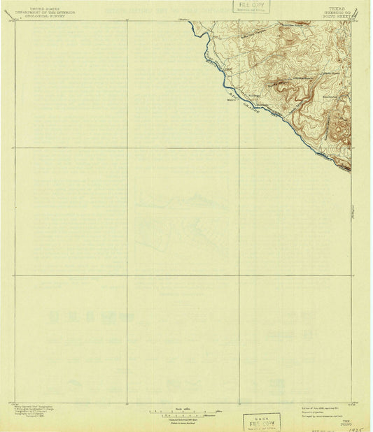 Historic 1896 Polvo Texas 30'x30' Topo Map Image