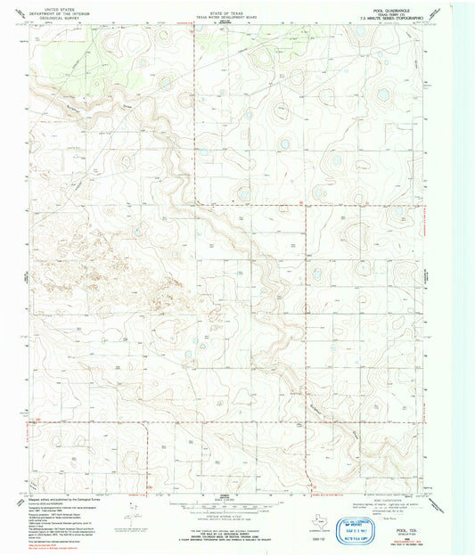 Classic USGS Pool Texas 7.5'x7.5' Topo Map Image