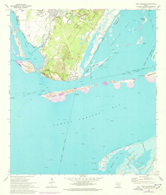 Classic USGS Port Ingleside Texas 7.5'x7.5' Topo Map Image