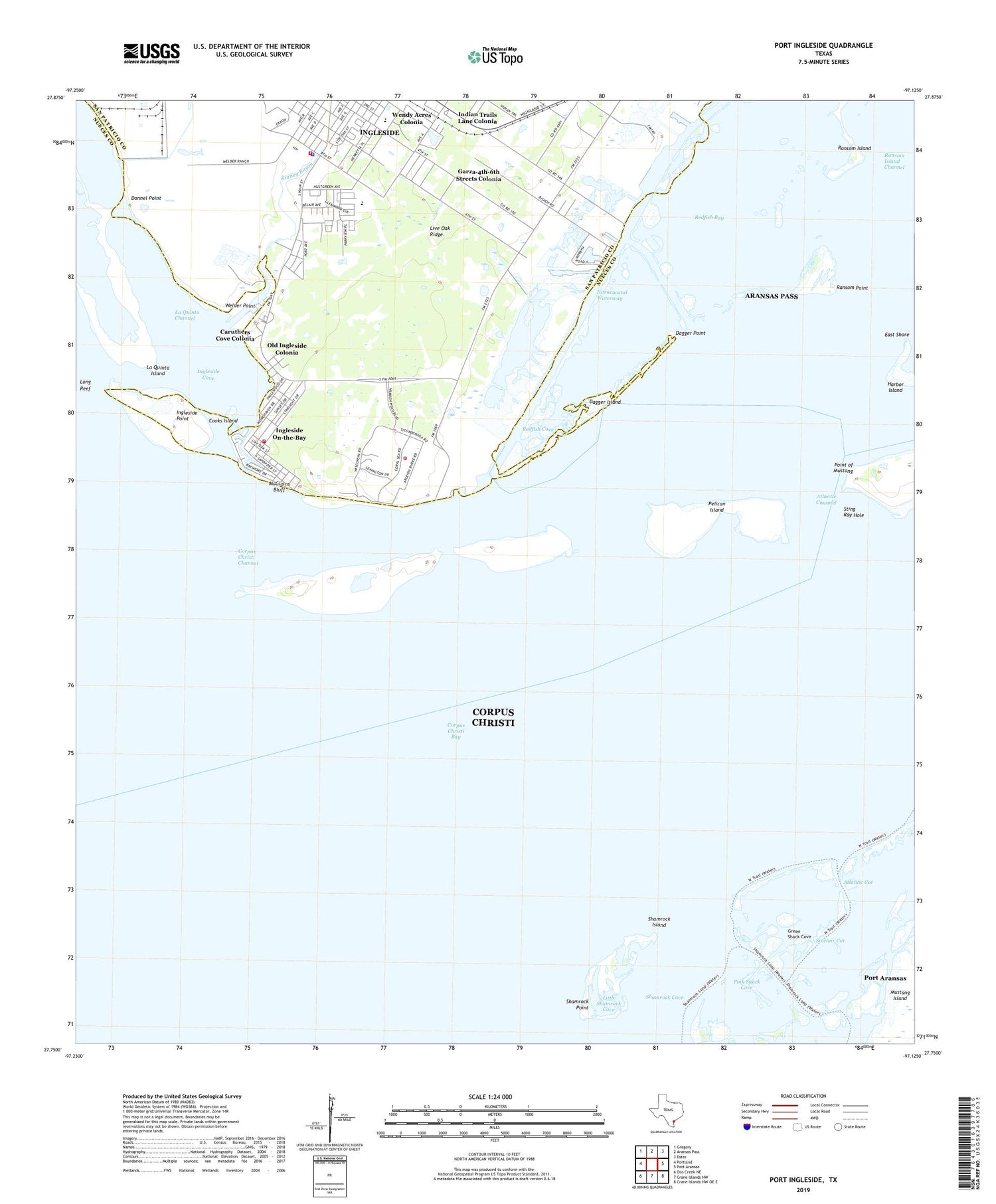 Port Ingleside Texas US Topo Map Image