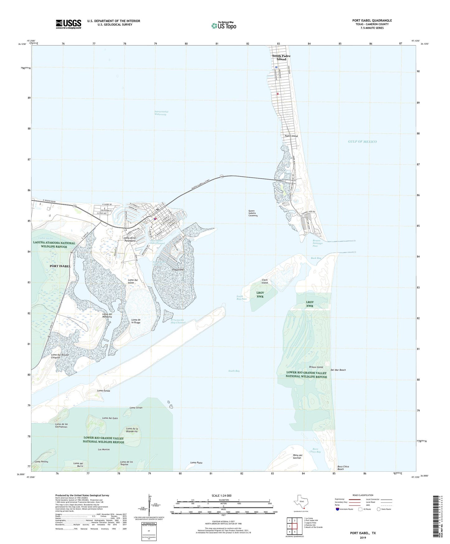 Port Isabel Texas US Topo Map Image