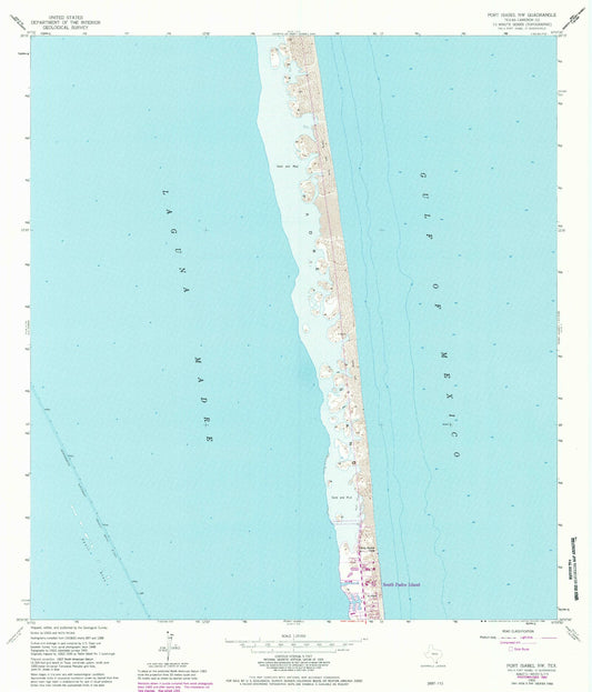 Classic USGS Port Isabel NW Texas 7.5'x7.5' Topo Map Image