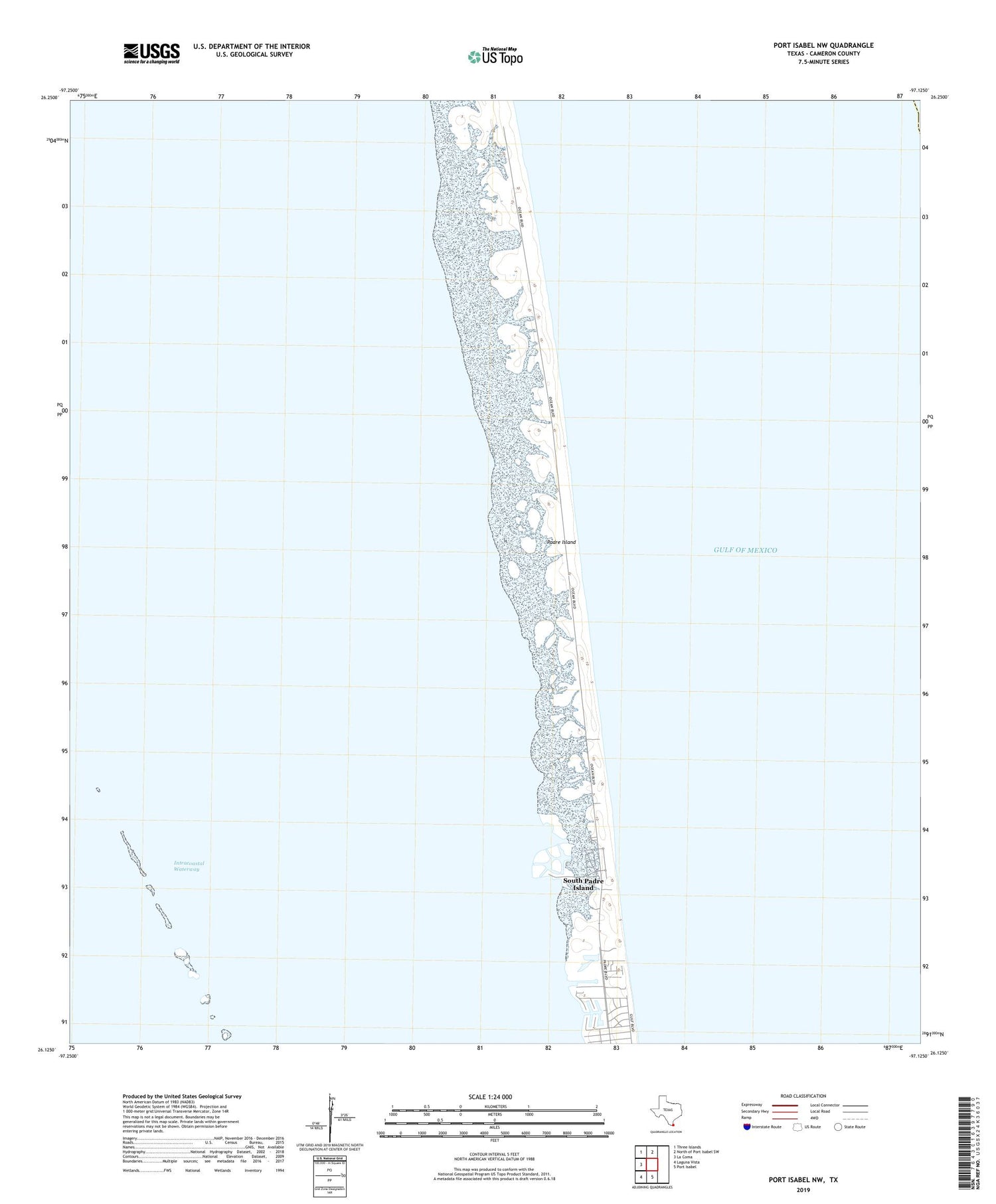 Port Isabel NW Texas US Topo Map Image