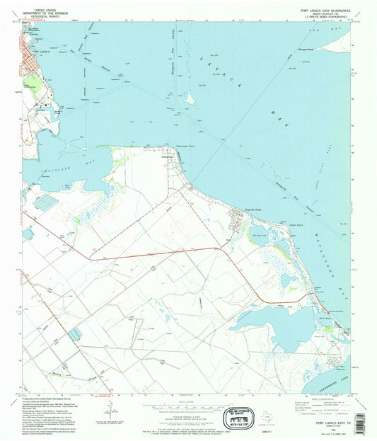 Classic USGS Port Lavaca East Texas 7.5'x7.5' Topo Map Image