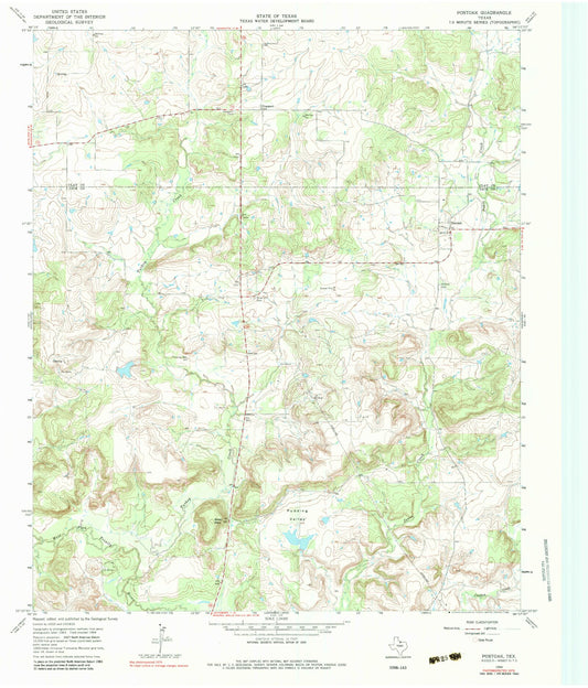 Classic USGS Postoak Texas 7.5'x7.5' Topo Map Image