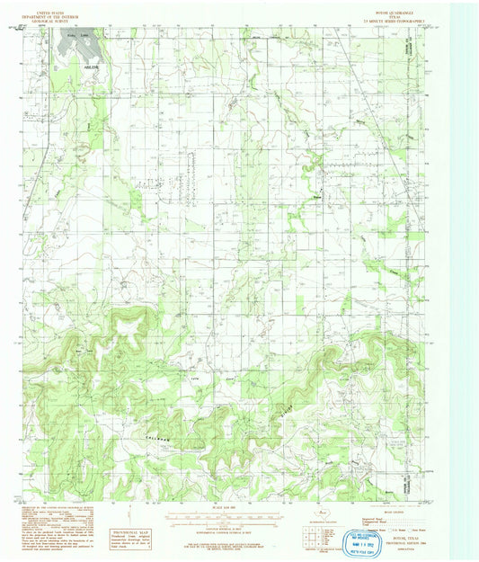 Classic USGS Potosi Texas 7.5'x7.5' Topo Map Image