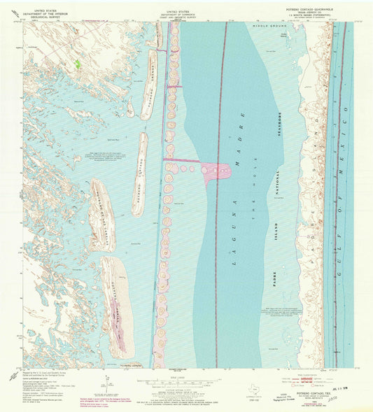 Classic USGS Potrero Cortado Texas 7.5'x7.5' Topo Map Image