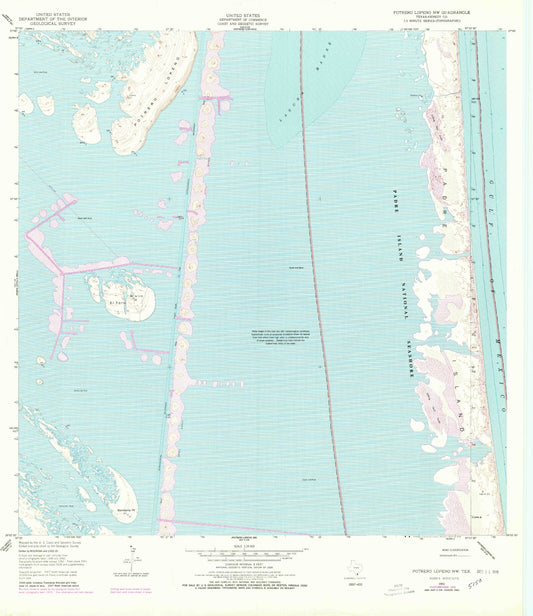 Classic USGS Potrero Lopeno NW Texas 7.5'x7.5' Topo Map Image