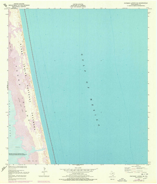 Classic USGS Potrero Lopeno SE Texas 7.5'x7.5' Topo Map Image