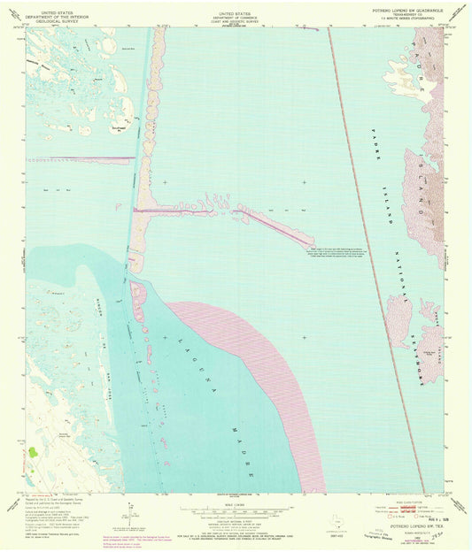 Classic USGS Potrero Lopeno SW Texas 7.5'x7.5' Topo Map Image