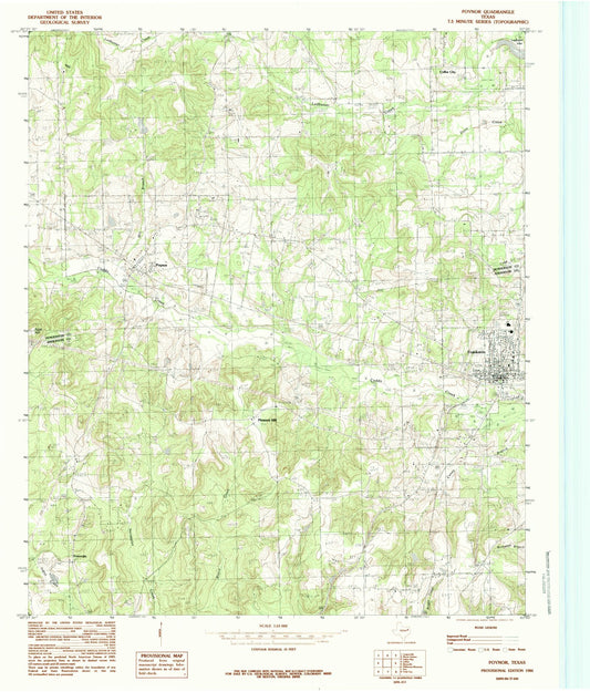 Classic USGS Poynor Texas 7.5'x7.5' Topo Map Image