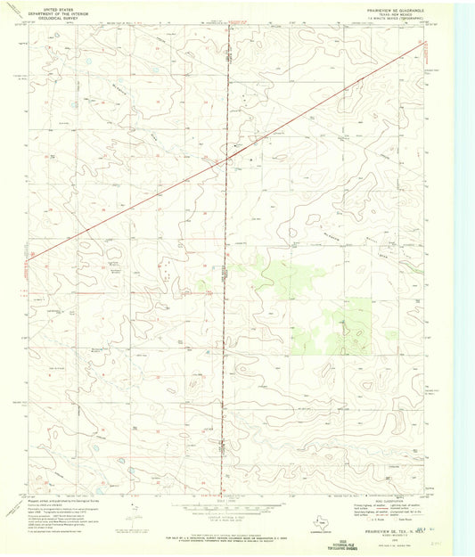 Classic USGS Prairieview SE Texas 7.5'x7.5' Topo Map Image