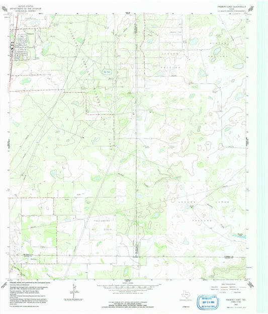 Classic USGS Premont East Texas 7.5'x7.5' Topo Map Image