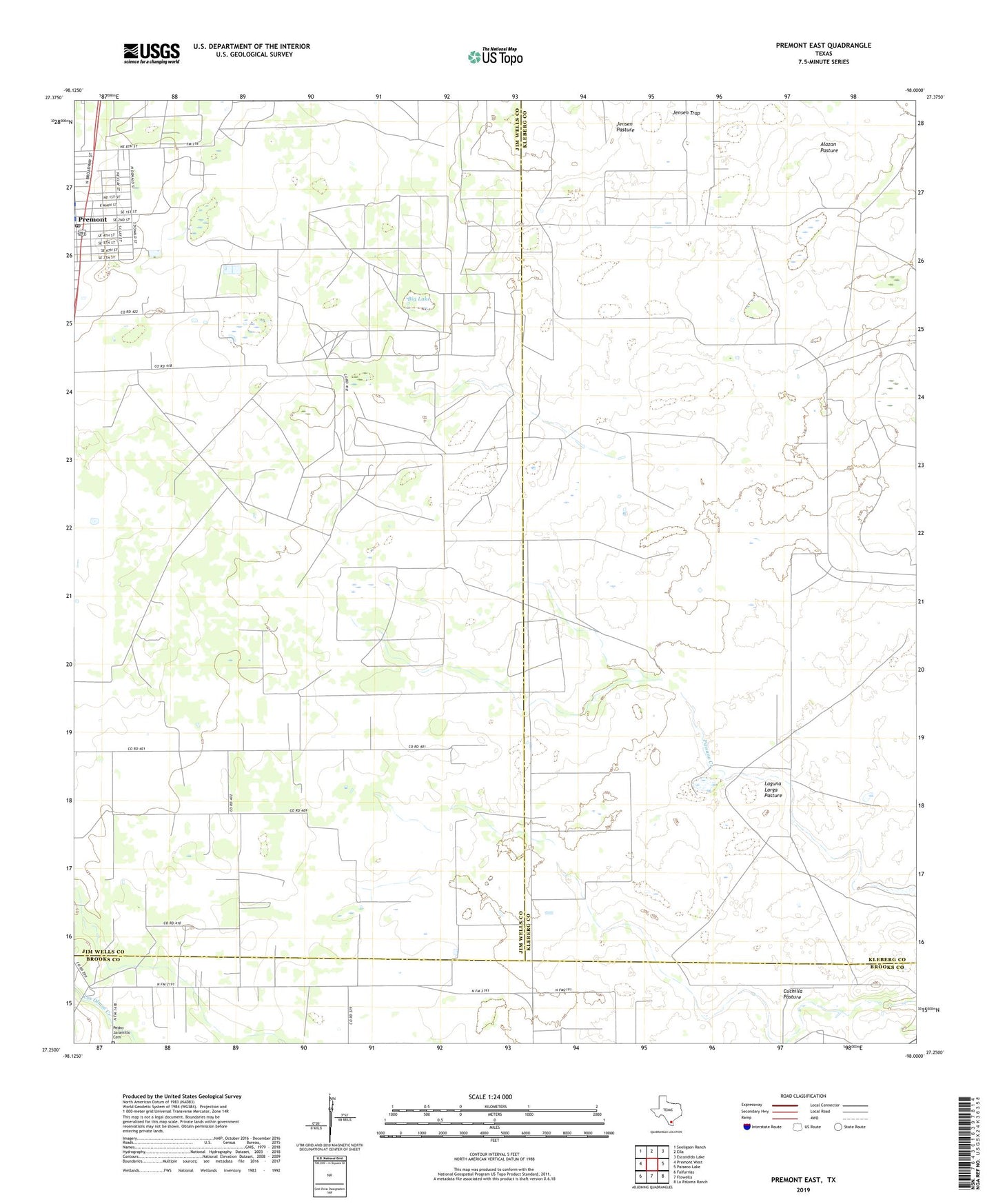Premont East Texas US Topo Map Image