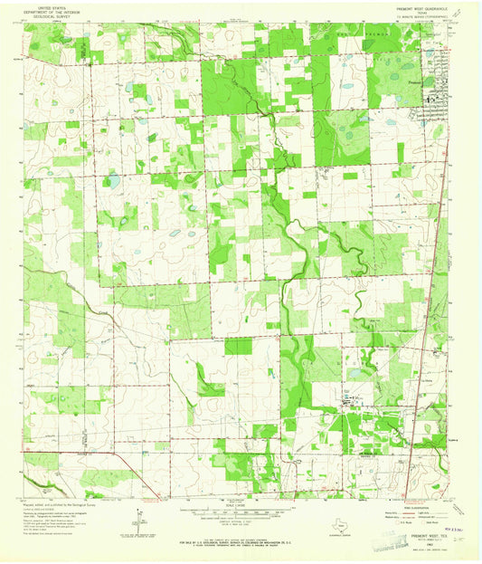 Classic USGS Premont West Texas 7.5'x7.5' Topo Map Image