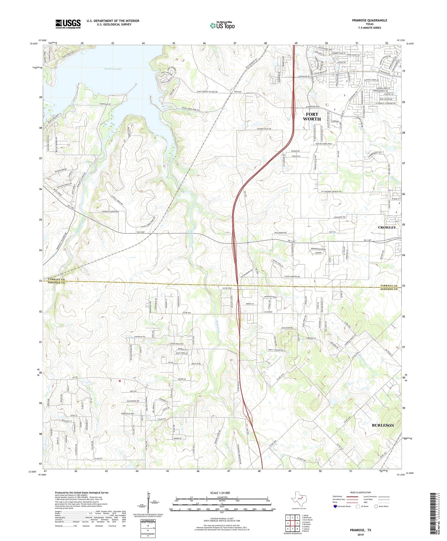 Primrose Texas US Topo Map Image