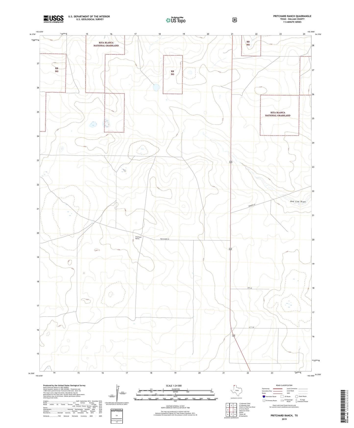 Pritchard Ranch Texas US Topo Map Image