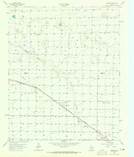 Classic USGS Progress Texas 7.5'x7.5' Topo Map Image