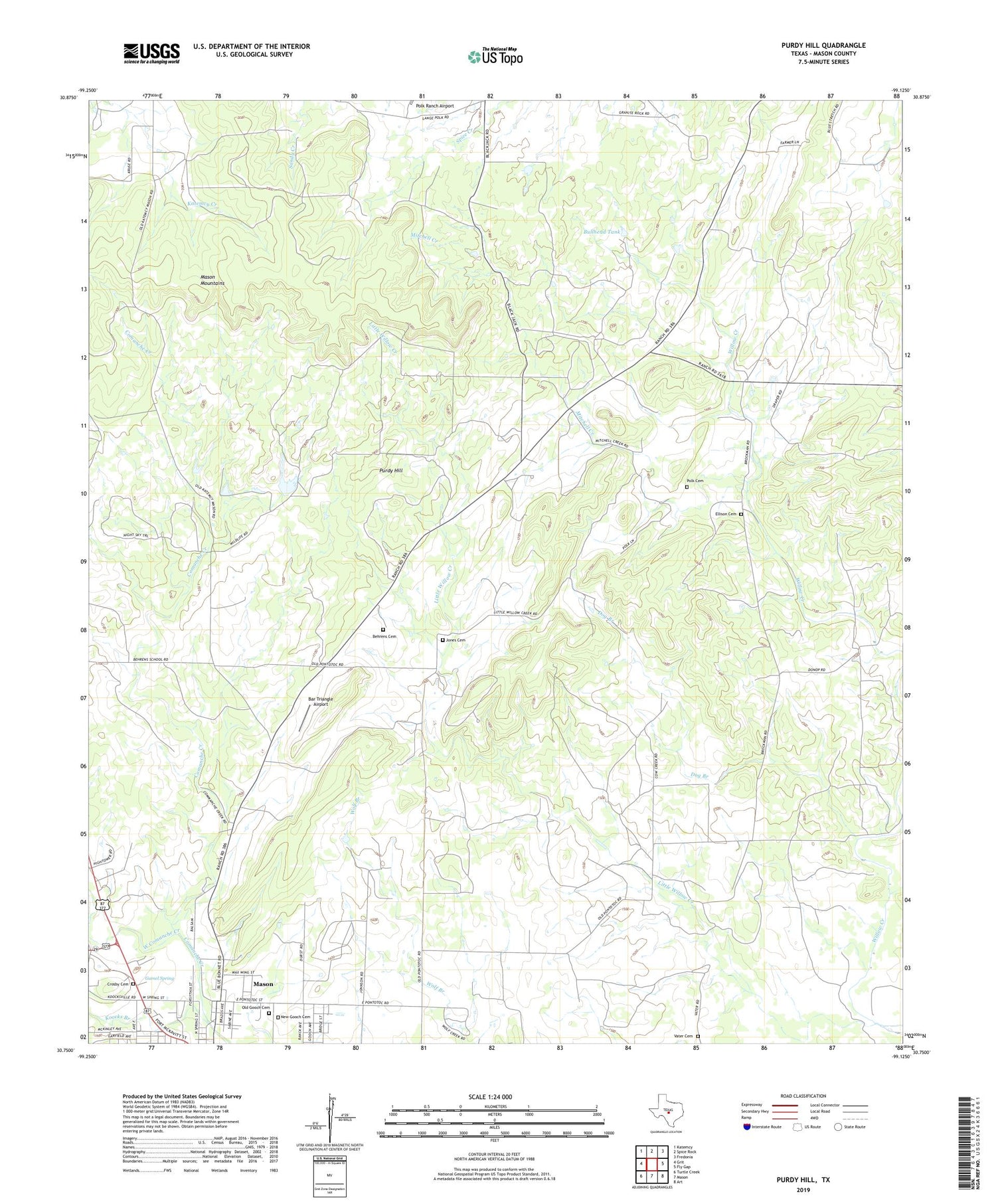 Purdy Hill Texas US Topo Map Image