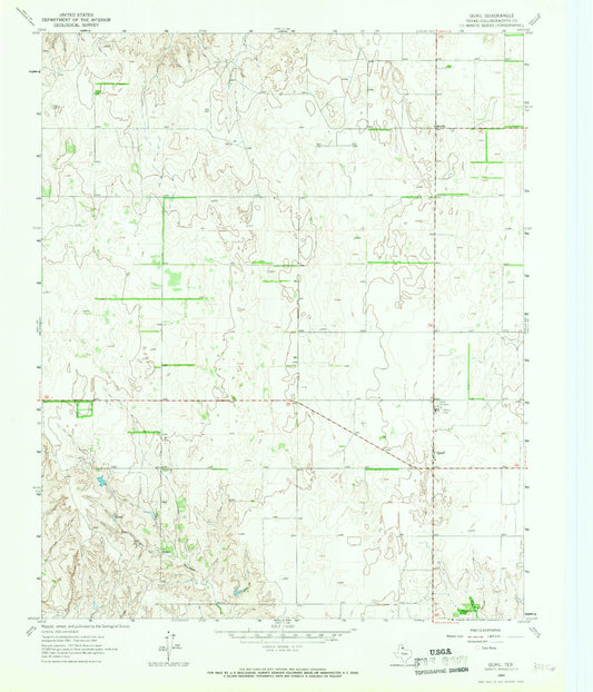 Classic USGS Quail Texas 7.5'x7.5' Topo Map Image