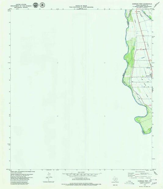 Classic USGS Quemado West Texas 7.5'x7.5' Topo Map Image