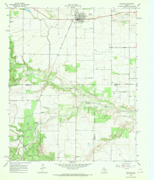 Classic USGS Quitaque Texas 7.5'x7.5' Topo Map Image